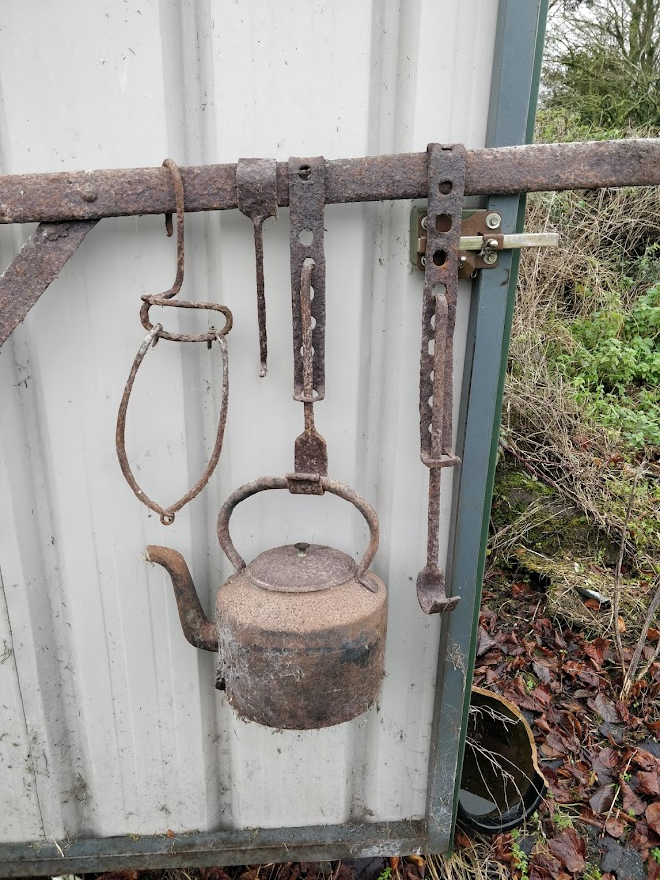 Crane and hanging pots